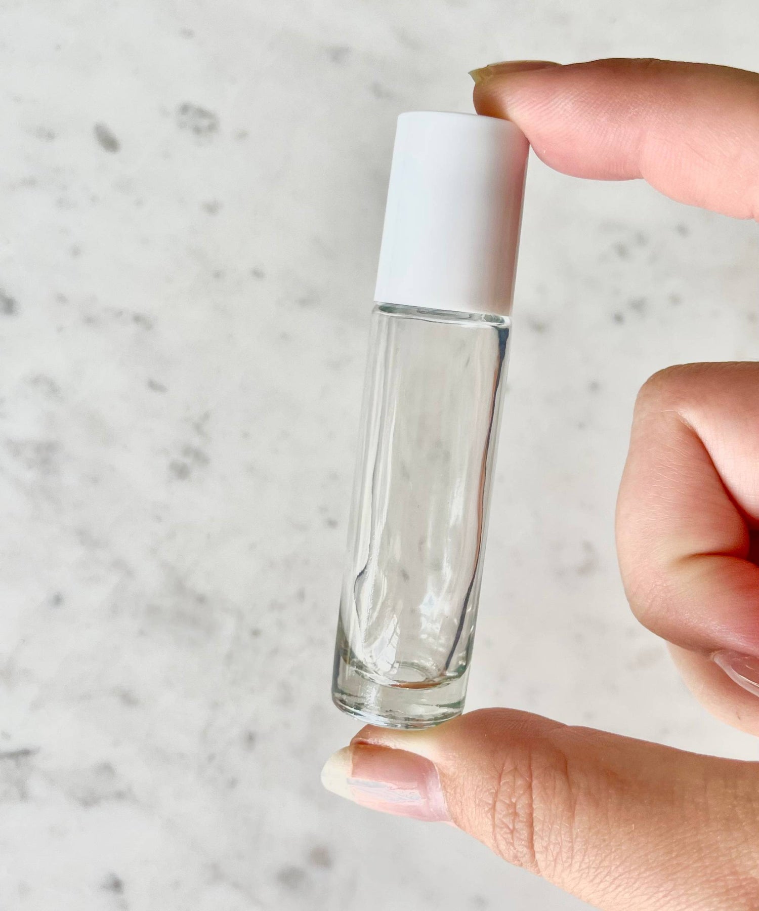 10ml Glass Roller Bottle - White Lid