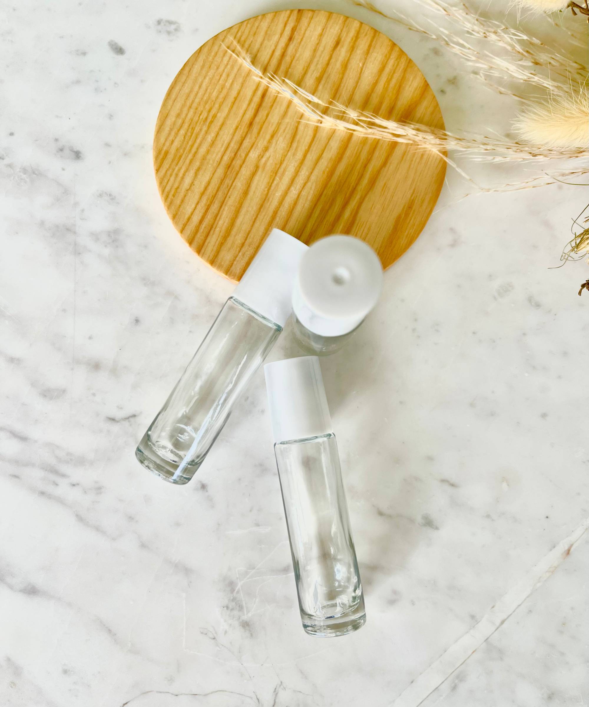 10ml Glass Roller Bottle - White Lid