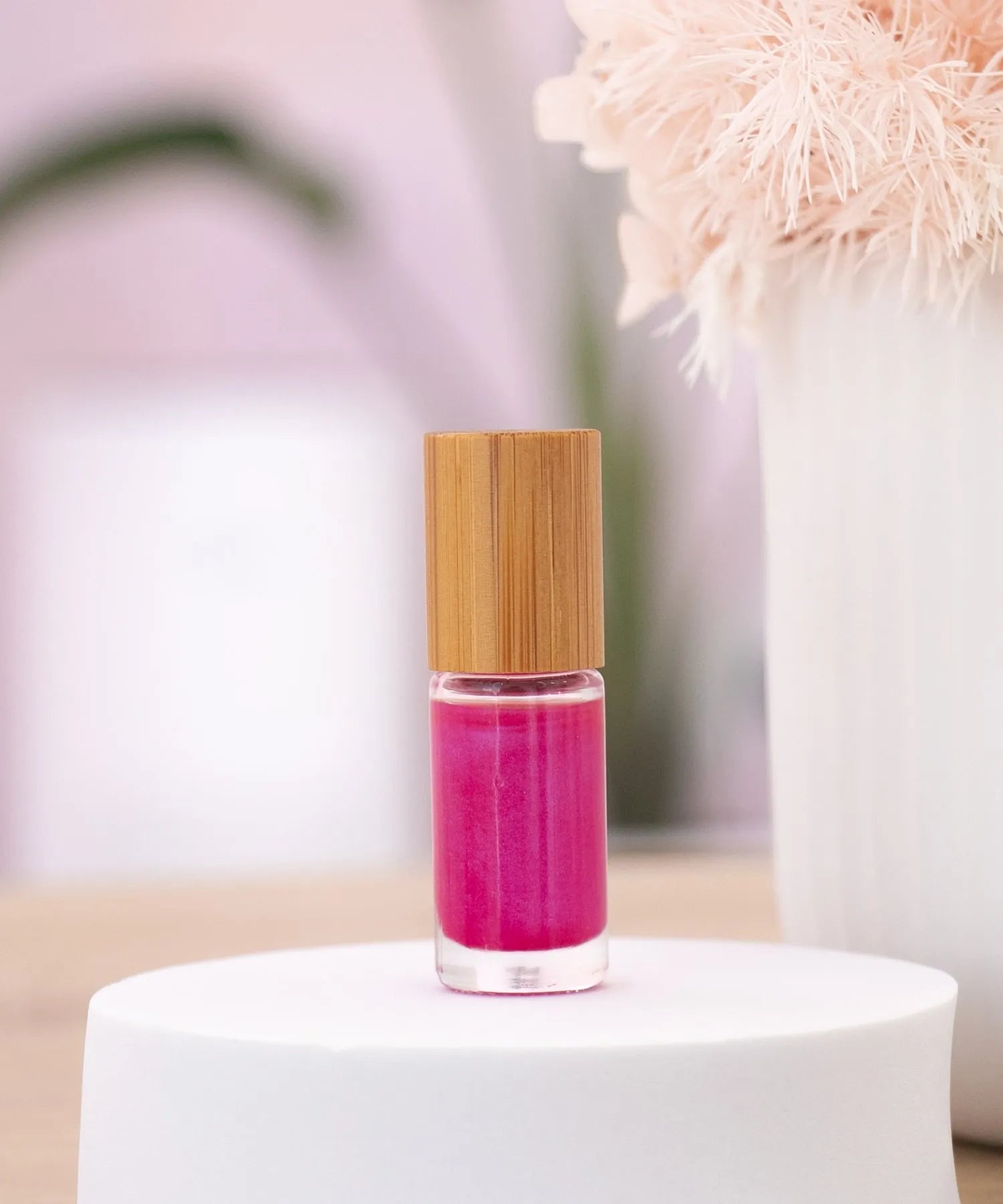 5ml Mini Glass Roller Bottle - Bamboo Lid