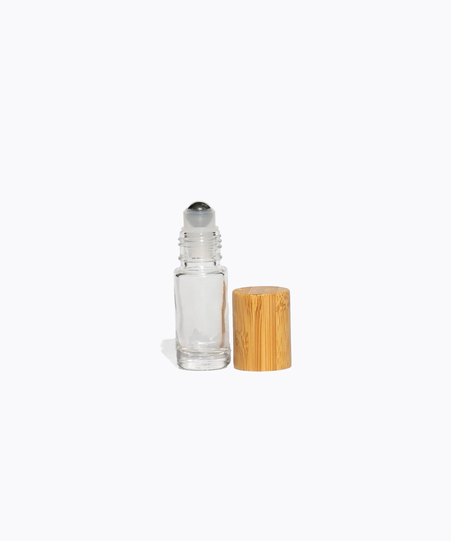 5ml Mini Glass Roller Bottle - Bamboo Lid