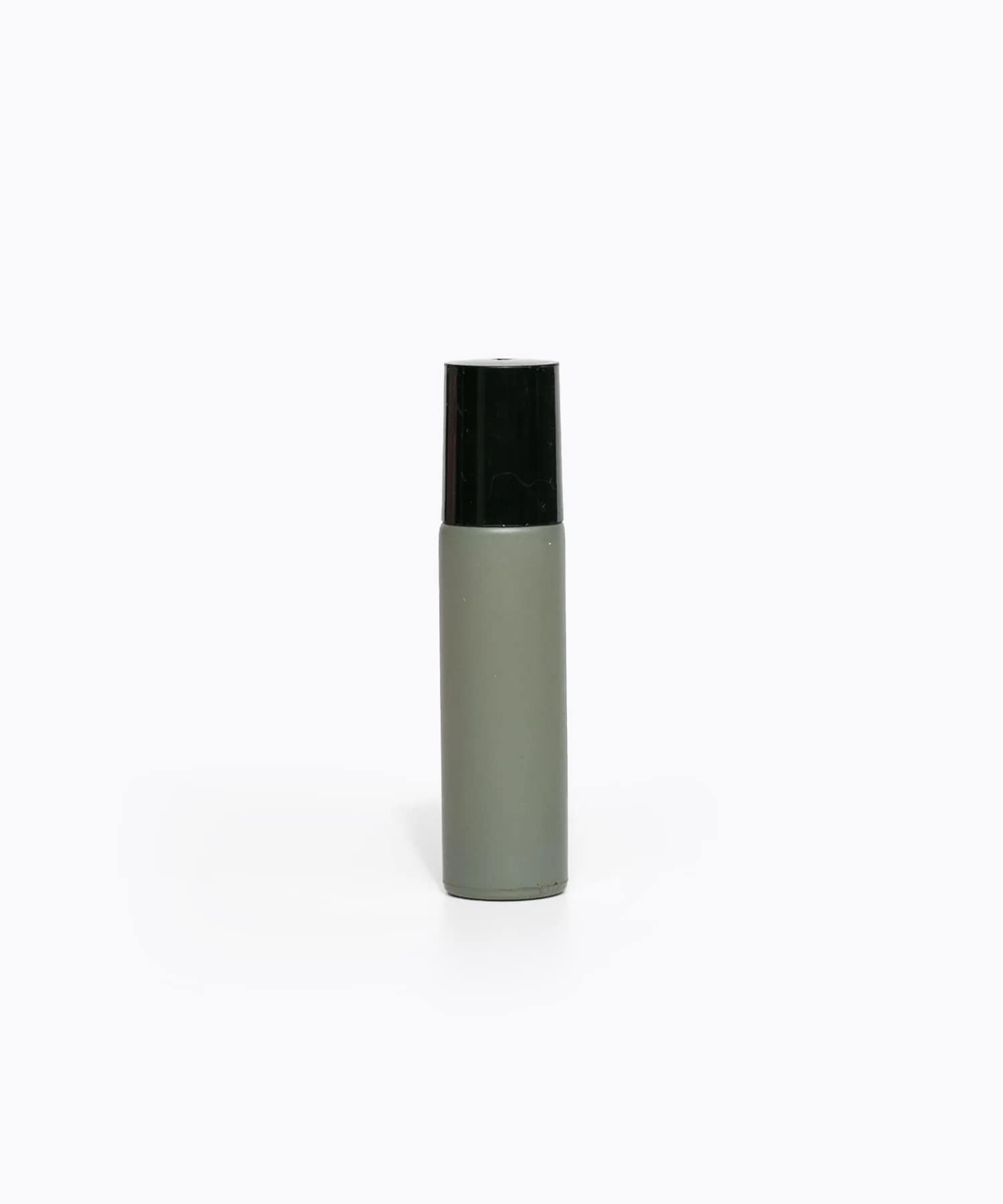 10ml Grey Glass Roller Bottle - Black Lid