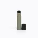 10ml Grey Glass Roller Bottle - Black Lid