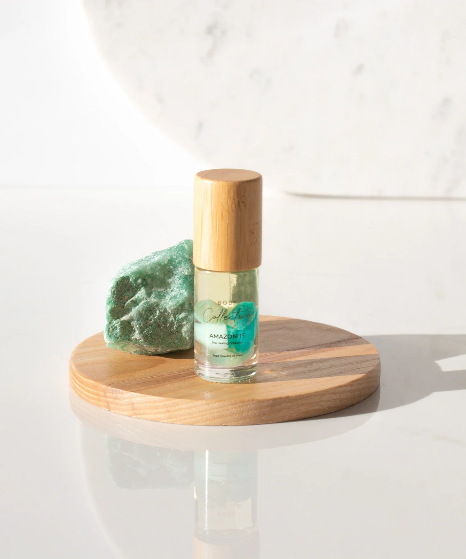 5ml Mini Glass Roller Bottle - Bamboo Lid